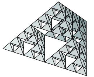 POGLAVLJE 2. FRAKTALNA ANALIZA 19 Slika 2.15: Koraci u konstrukciji trokuta Sierpińskog Naziv je dobio po poljskom matematičaru Wacławu Franciszsku Sierpińskom koji ga je prvi konstruirao 1915.