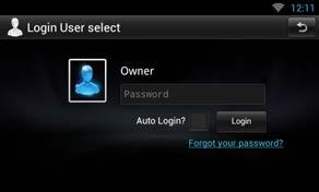 Prijava 1 Pritisnite gumb <HOME> za uključenje napajanja. 2 Odaberite korisnika za prijavu. 3 Unesite lozinku. (Lozinka) Unesite registriranu lozinku.