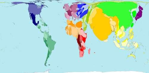 Stanovništvo svijeta, po državama Kartogram na