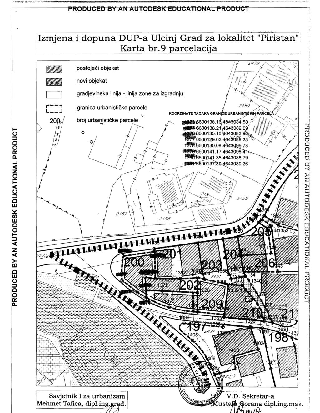 zmjena i dpuna DUP-a Ulcinj Grad za lkalitet "Piristan'" l~1... Karta br.9 parcela~i.=::-ja ~ pstjeci bjekat nvi bjekat ::) Q 0:: Q...J c( Z i= c( ::) ::.