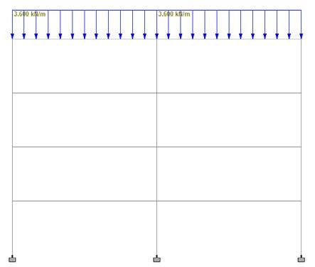 Vrijednosti su određene primjenom norme HRN EN 1991-1 [96]. Raspodjela uporabnog djelovanja po katovima okvira prikazana je na slici B.2 Slika B.