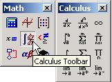 Kada aktivirate View=>Toolbars=>Math dobijate sledecu Math paletu koja sadrzi 9 podpaleta Ako slucajno zatvorite ovu