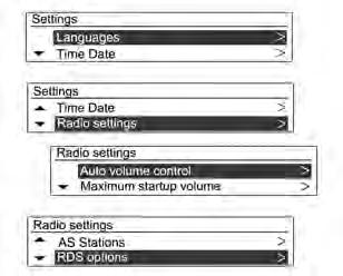 100 Infotainment sistem Konfiguracija RDS-a Pritisnite dugme CONFIG da biste prikazali meni Podešavanja.