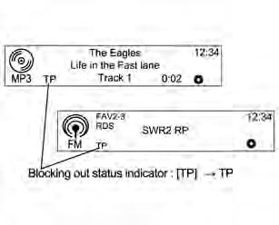 102 Infotainment sistem Uključivanje ili isključivanje pripravnog stanja radio obaveštenja o saobraćaju Infotainment sistema: Blokiranje obaveštenja o saobraćaju Za blokiranje saobraćajnih