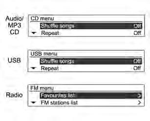 (CD/MP3 AUX USB/iPod CD/MP3...) Preko dugmeta daljinskog upravljača na upravljaču pritisnite MODE kako biste izabrali željeni režim.