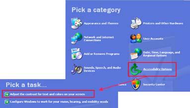 Korak 2 U okviru za dijalog Opcije pristupačnosti (Accessibility options), izabrati karticu Prikaz (Display).