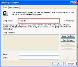 Prilagođavanje Windowsa XP, IE6 i Officea 2003 Korak 4 Dodati članove grupe tako što se otkucaju njihova imena i adrese u