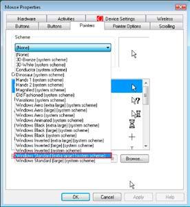 Korak 1 U Kontrolnoj tabli (Control Panel), i potom izabrati opciju Miš (Mouse). Korak 2 U okviru za dijalog Svojstva miša (Mouse Properties), izabrati karticu Pokazivači (Pointers).