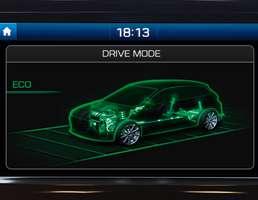 Za nadzor voznih performansi, funkcija Voznih podataka visokih performansi omogućuje prikaz praćenih podataka na opcijski smještenom dodirnom