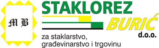 52 www.staklorez-buric.hr e-mail: staklorez@kr.t-com.hr Tel: 049 / 376-010, fax: 376-686 Tvrtka Staklorez-Burić d.o.o. osnovana je 1992.