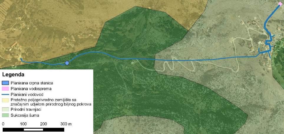 2.3.9 Šumarstvo Planirani zahvat se nalazi na šumskom zemljištu kojim gospodare Hrvatske šume d.o.o, Uprava šuma Podružnica Split, Šumarija Drniš.