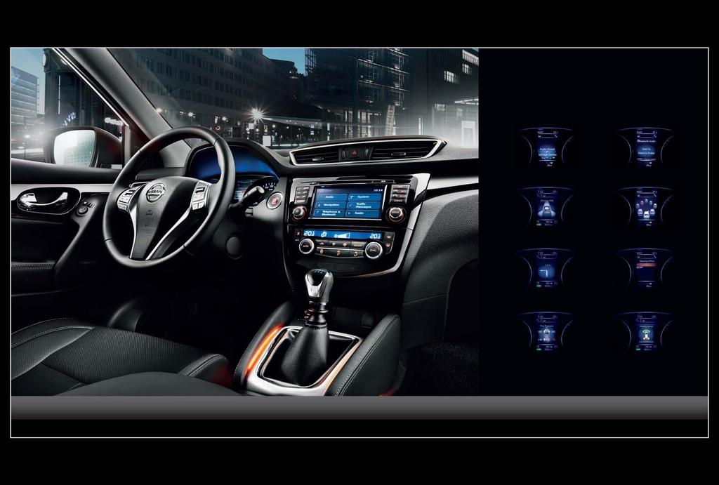 NISSAN ADVANCED DRIVE-ASSIST DISPLAY INOVACIJA PRED VAŠIM OČIMA VI STE ZAPOVJEDNIK ZA UPRAVLJAČEM, koji vidi sve potrebno, uključujući 5-inčni (12,5 cm) Advanced Drive Assist Display TFT ekran u boji