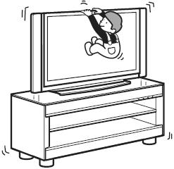 UPOZORENJE Ne naslanjajte se i ne vješajte stvari na TV prijemnik na postolju. TV prijemnik bi se mogao prevrnuti s postolja te uzrokovati nesreću, opasne ozljede ili čak smrt.