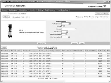 WebCAPS sadrži proizvodne informacije o više od 185.
