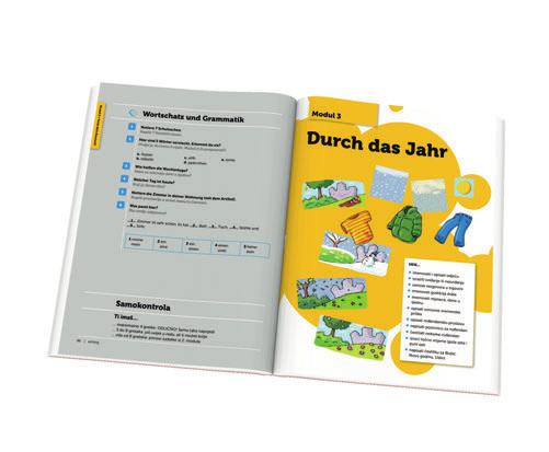 WIR+ UDŽBENIK Wir trainieren/ Vježbamo U prvome dijelu zaključnog modula na četiri se stranice nalaze sveobuhvatne vježbe za ponavljanje i učvršćivanje četiriju jezičnih vještina.