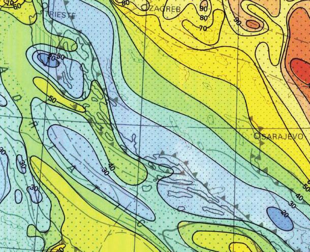 U Dubrovačko-neretvanskoj županiji je i geotermalni gradijent razmjerno nizak i iznosi od 10 do 20 C/km (slika 11.) 12. 12 Modificirano prema Jelić, K., Kevrić, I. i Krasić, O.