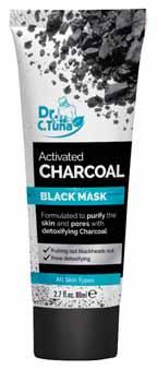 Aktivni ugljen apsorbira prljavštinu, masnoću i uklanja nakupljene mrtve ćelije kože pripremajući lice za nanošenje Dr. C. Tuna crne maske.