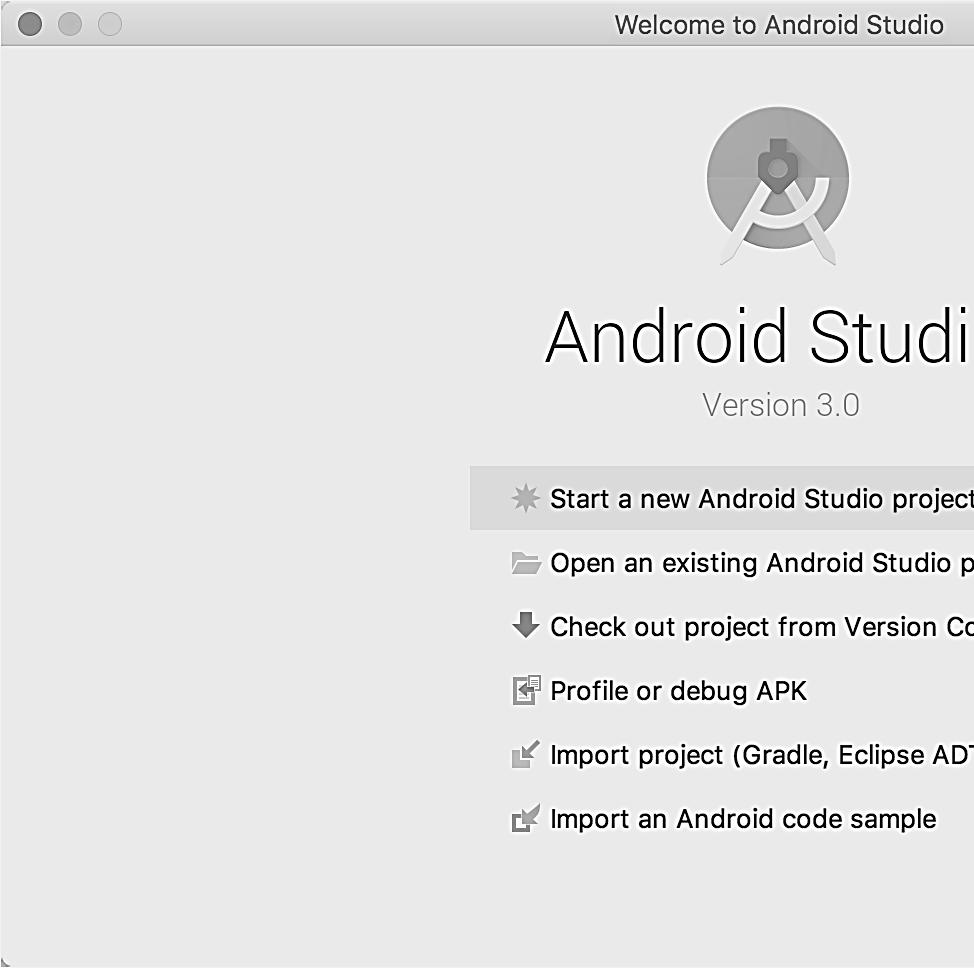 Kada je ovaj proces završen, kliknite na dugme Finish u okviru za dijalog Downloading Components i tada bi trebalo da se otvori ekran Welcome to Android Studio: Slika 2-3 2 5 Instaliranje