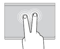 Neki gestovi nisu dostupni ako je poslednja radnja izvršena TrackPoint pokazivačkim uređajem. Neki gestovi su dostupni samo ako koristite određene aplikacije.