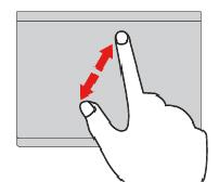 Uvećavanje prikaza sa dva prsta Postavite dva prsta na dodirnu pločicu, a zatim ih razdvajajte da biste uvećali prikaz.
