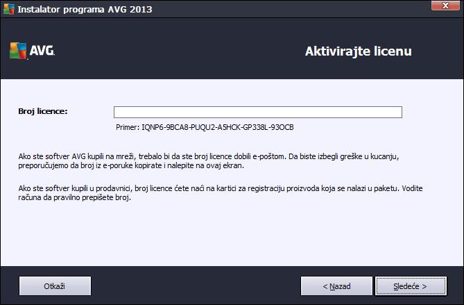 Prihvati kliknite da biste potvrdili da ste pročitali, razumeli i prihvatili ugovor o licenciranju. Instalacija će se nastaviti i preći ćete na sledeći korak u narednom dijalogu za instalaciju. 3.