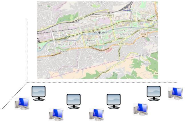 lociranje može se upotrebni modul za pozicioniranje na digitalnoj mapi zajedno s bazom podataka vektorski kodirane mape. Izvor: Obrada autora Slika 14.