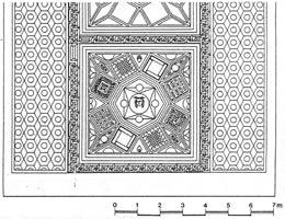 Ni{ i Vizantija IV 149 Сл. 7. Вила са перистилом, просторија са апсидом, реконструкција мозаика (реконструкција Г. Цветковић-Томашевић) Fig.