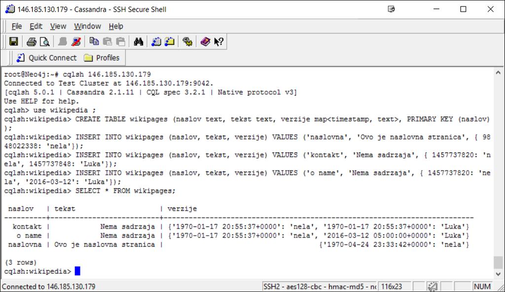 Slika 6.13 Primjer jednostavnih operacija nad bazom Upiti Naredbom SELECT se u ovisnosti o parametrima pretražuju i dohvaćaju podaci iz tablice.