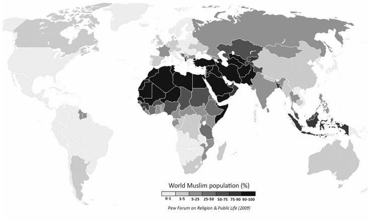5 Сл.2 Процентуелна распрострањеност муслиманске популације у Свету Сва људска бића деле