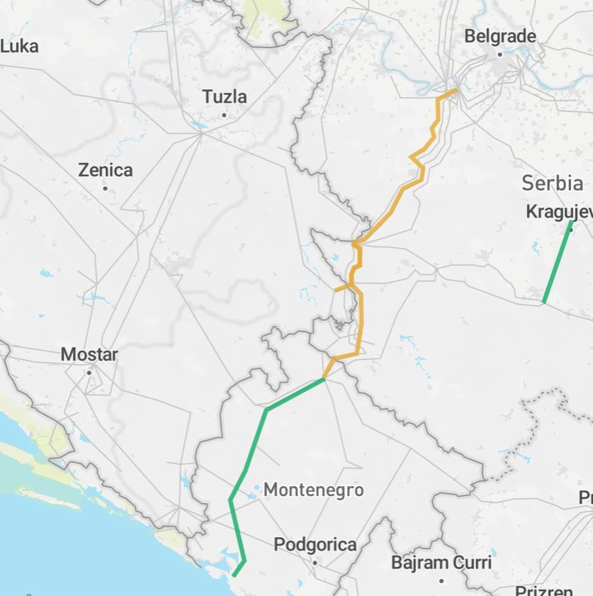 8.6.2 Projekat 227. Transbalkanski koridor Cilj projekta je povećanje prenosnih kapaciteta u Srbiji i olakšavanje razmjene električne energije između sjeveroistočnog i jugozapadnog dijela Evrope.