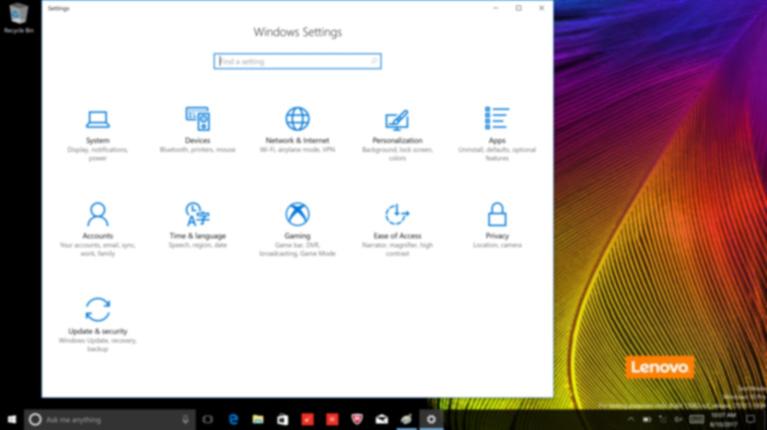 Poglavlje 2. Početak korišćenja Windows 10 Postavke Postavke vam omogućavaju da izvodite osnovne zadatke. Takođe možete tražiti više postavki sa kutijom za pretragu postavki u gornjem desnom uglu.