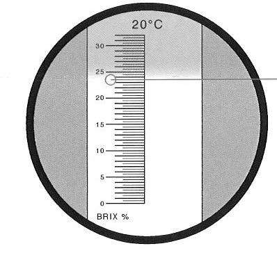 Prije mjerenja potrebno je provjeriti kalibraciju uređaja stavljanjem 1 2 kapi destilirane vode na prizmu refraktometra i poklopiti prozirnim poklopcem, te usmjeriti prema