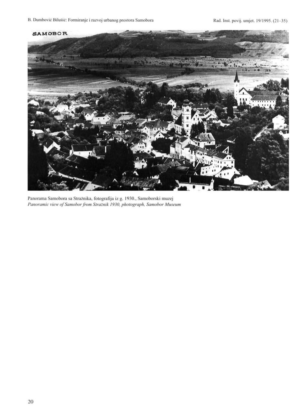 Panorama Samobora sa Stražnika, fotografija iz g. 1930.