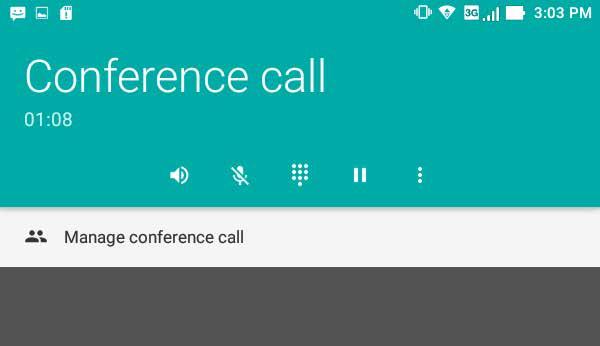 Priprema konferencijskog poziva ASUS tablet zajedno s GSM mogućnošću može pripremiti konferencijski poziv za najviše pet (5) osoba.