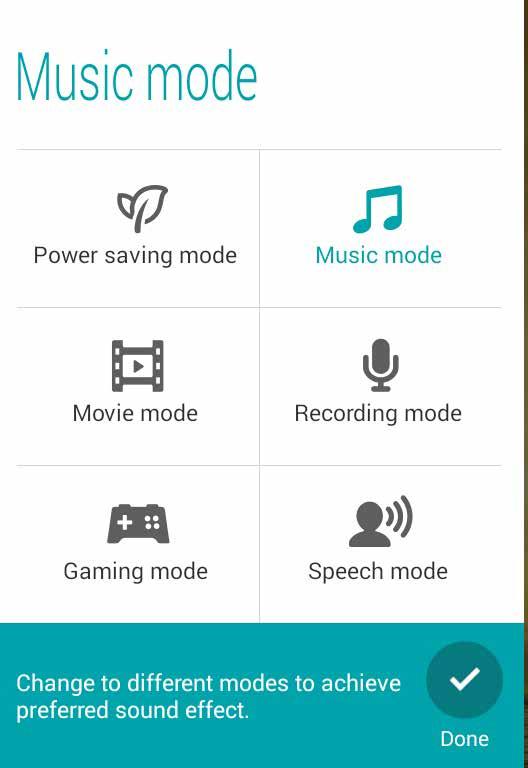 Audio Wizard AudioWizard omogućuje prilagodbu načina rada zvuka vašeg ASUS Tablet, za jasniji audio izlaz koji odgovara stvarnim scenarijima primjene.