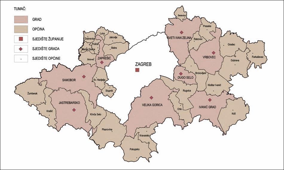103,79 st/km 2. Županija u cjelini bilježi porast broja stanovnika u odnosu na popis stanovnika iz 2001. godine, a najbrže se razvijaju naselja u blizini Zagreba.