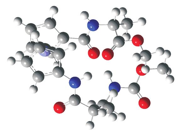 Fca). 46 1 P- 118B (25,5 kj mol ) 1 M- 118B (5,5 kj mol ) Slika 27 Dva para P/M-konformacija konjugata Boc-Aib- Fca-Ala- (118): oblici A analogni konformacijama 116/117 koji sadrþe motiv dvostruke