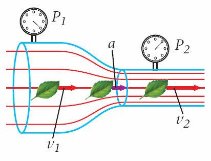 Principi toka fluida Brzina toka fluida zavisi od poprečnog preseka cevi.