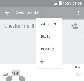 Prilagodba orijentacije tipkovnice na zaslonu Okrenite telefon uspravno ili u stranu kako biste prilagodili orijentaciju tipkovnice na zaslonu.