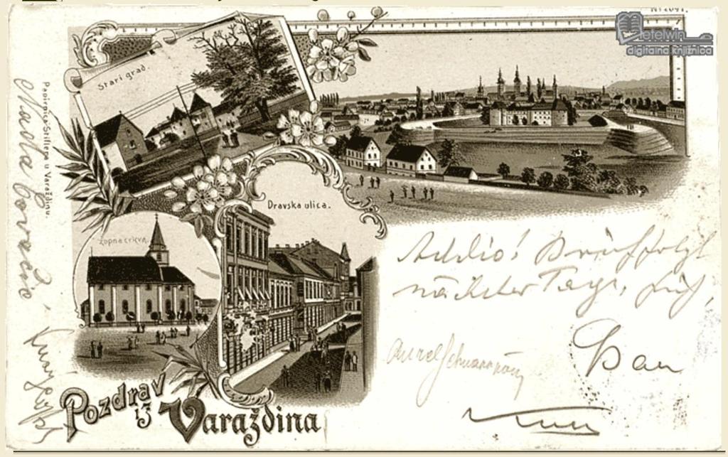 Slika 4. Najstarija razglednica Varaždina iz 1898. godine. Izvor: http://library.foi.hr/razglednice/index.php?page=detalji&id=10&iz=1&iv=10&godina=1898&id_raz=00120 (27.08.2017.) 4.4.5.