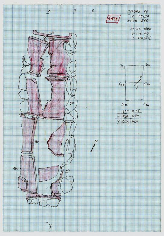 SMILJAN GLUŠČEVIĆ GRAVE OF A CARPENTER FROM THE NECROPOLIS AT RELJA IN ZADAR GROB TESARA S NEKROPOLE NA RELJI U ZADRU Slika 3-4. Crtež zatvorenog i otvorenog groba Figure 3-4.