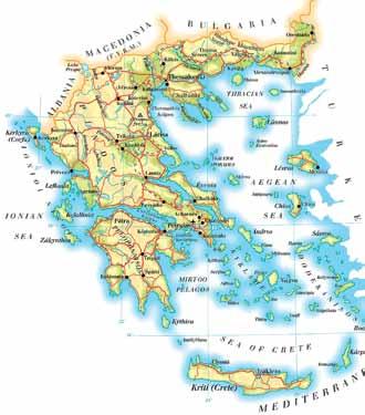 Egejsko more leži istočno i južno od kontinentalnog dela Grčke, dok se Jonsko more nalazi na zapadu i Sredozemno more na jugu. U oba ova mora se nalazi veliki broj ostrva.