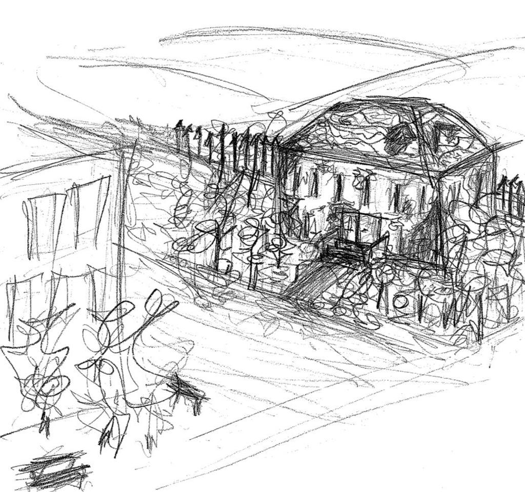 Цртање по опису Задатак (0 бодова) Дат је текст из романа Антона П. Чехова у коме је описана једна зграда и њено окружење.