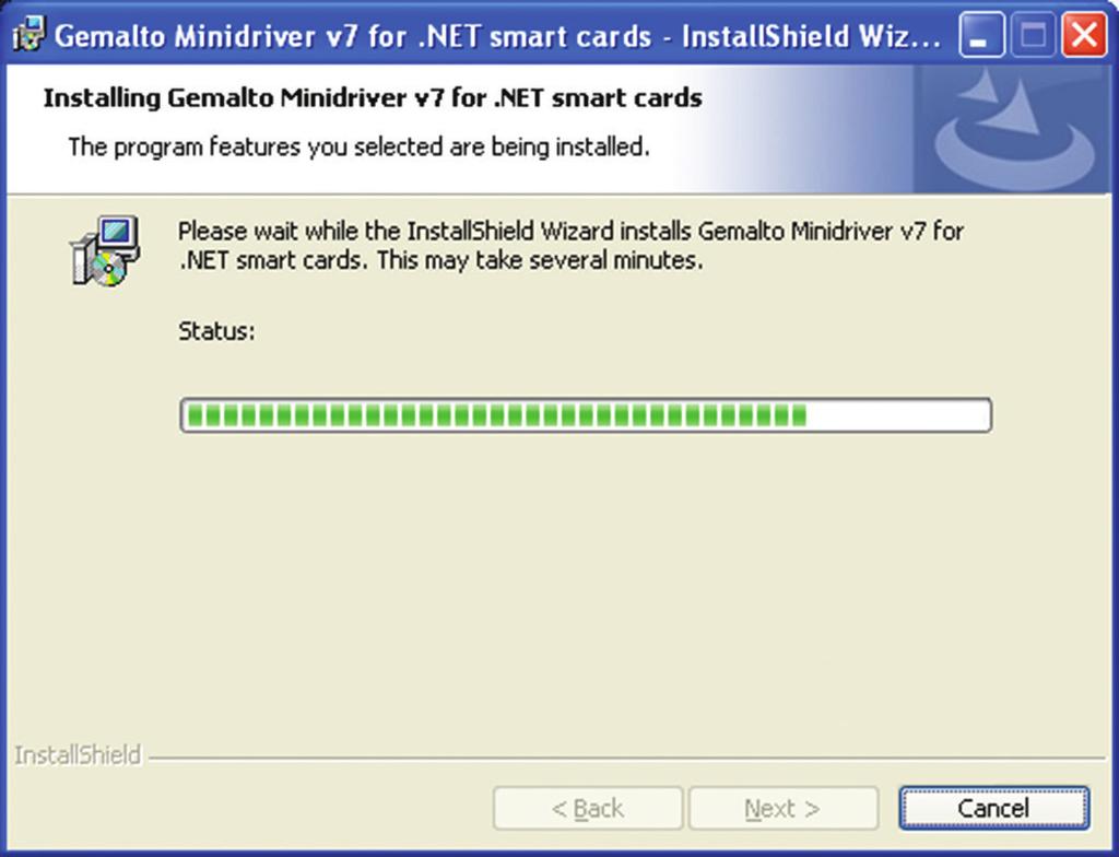 3. INSTALIRANJE GEMALTO MINIDRIVERA ZA PAMETNU KARTICU Ako se radi o 32-bitnom Windows XP računaru pokrenite instalaciju Gemalto.Minidriver.NET_32. exe.
