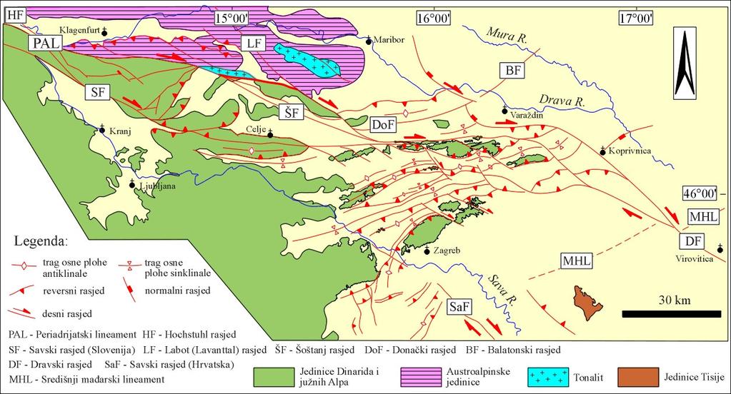 c) Prikaz izmjerenih strukturnih elemenata provodi se njihovim projiciranjem na topografske karte, čime nastaju strukturne i tektonske karte, odnosno geološke karte, kada