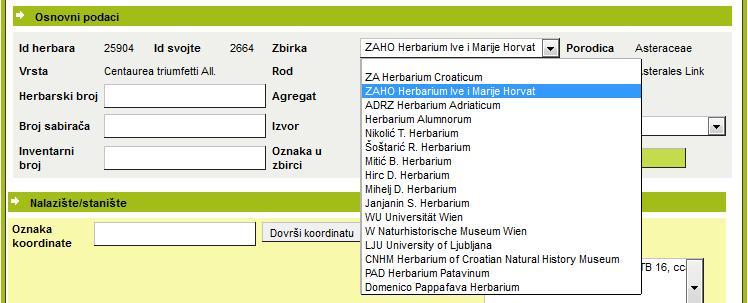 Zbog jednostavnijeg prikaza kompletnog obrasca za unos, slika obrasca je prikazana u dva dijela u prilogu (Prilog 2a i 2b).