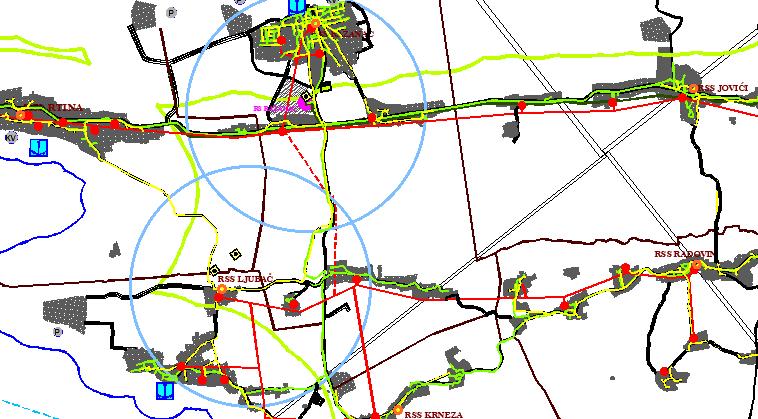 Slika 1-20 - Prikaz lokacija postojećeg pristupnog čvora nepokretne telefonske mreže na području Općine Ražanac (izvor:[20]) 29 U pogledu dostupnosti širokopojasnog pristupa velikih brzina (od