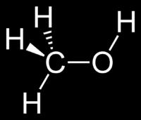 Slika 1. Strukturna formula metanola Metanol se u prirodi nalazi esterski vezan u biljnim tvarima kao što je lignin. Može se dobiti suhom destilacijom drveta i sintetski.