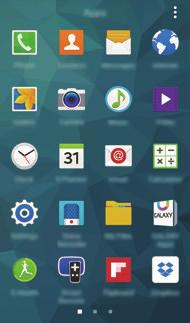Osnovne informacije Ekran aplikacija Ekran aplikacija prikazuje ikone svih aplikacija, uključujući nove instalirane aplikacije. Na Početnom ekranu kucnite na Aplik. da biste otvorili ekran aplikacija.