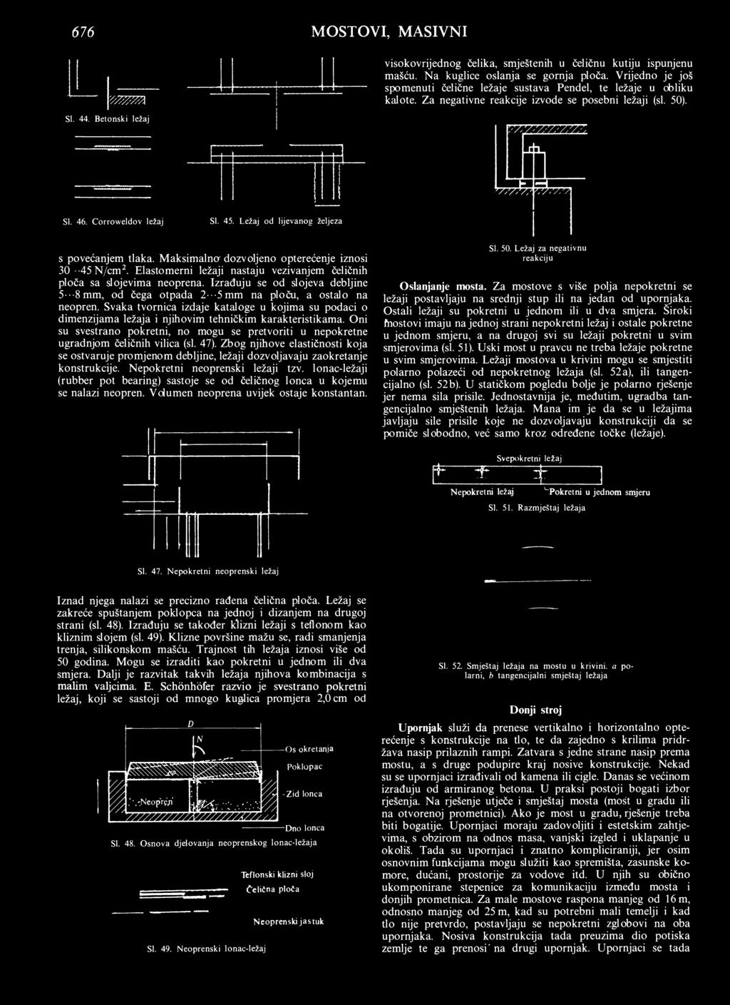Corroweldov ležaj SI. 45. Ležaj od lijevanog željeza s povećanjem tlaka. M aksim alna dozvoljeno opterećenje iznosi 30-45 N /cm 2.